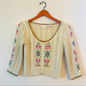 Anthropologie Guinevere Wool Cropped Cardigan